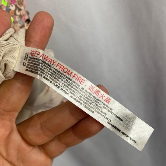 Free People Big Night Sequin Crop Top - Champagne Rose - Size Large NWOT - Picture 10 of 13